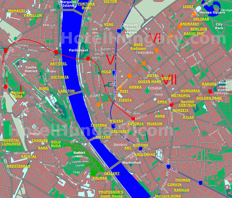 Hotels in the center of Budapest