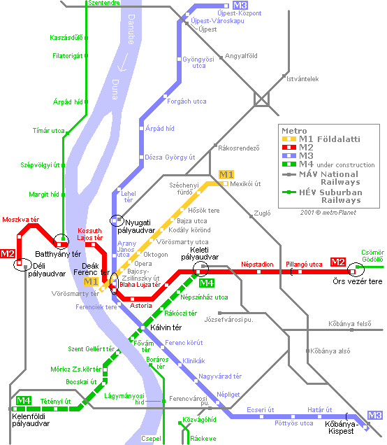 budapest metro map